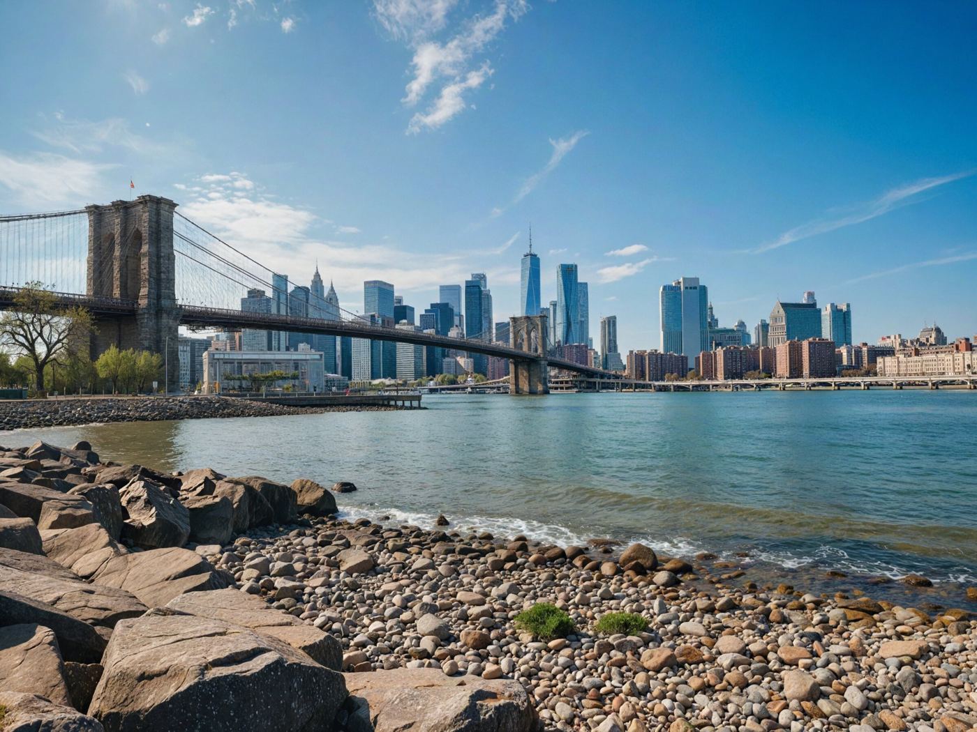 Puente de Brooklyn y skyline de Manhattan
