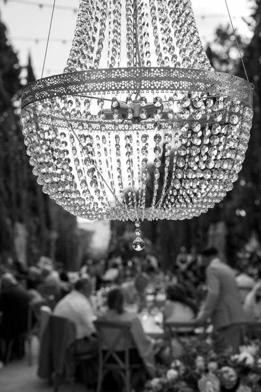 Lámpara de la celebración, blanco y negro