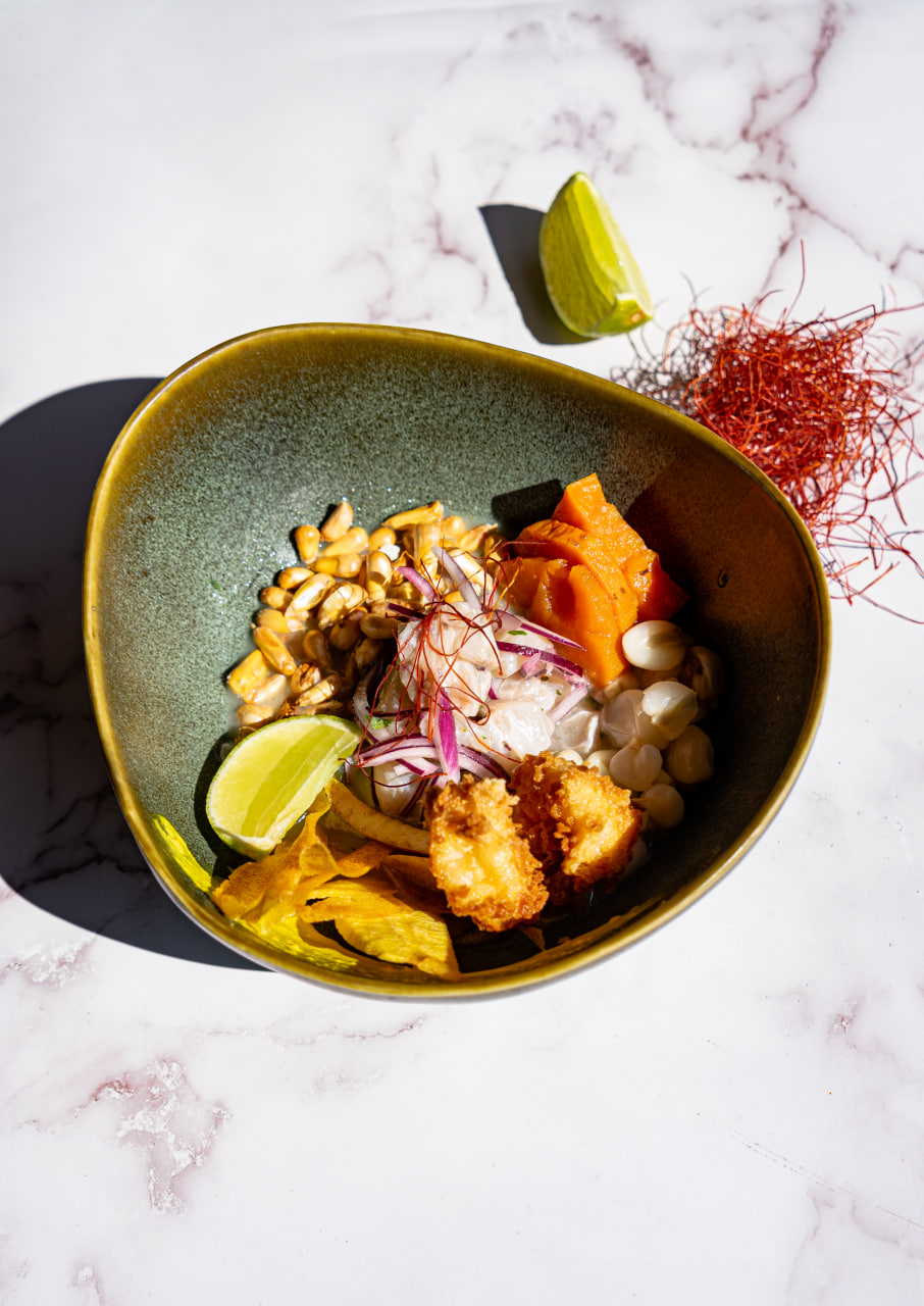 Ceviche de pescado y marisco