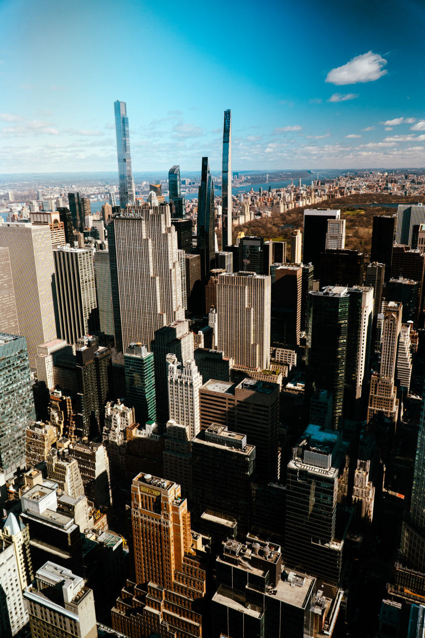 Vista aérea de Manhattan y Central Park